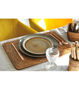 Diana rectangular place mat in natural rattan - honey