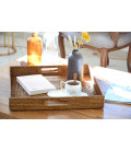 Large square tray Peter - rattan honey