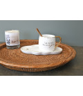 Plateau rond en rotin naturel Party miel