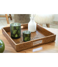 Square tray Lucie - rattan honey