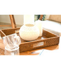 Square tray Lucie - rattan honey