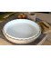 Plat carré porcelaine et rotin naturel miel Dhala