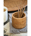 Cylindrical Pot Olivier - rattan honey