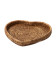 Kuro small heart tray in natural white rattan