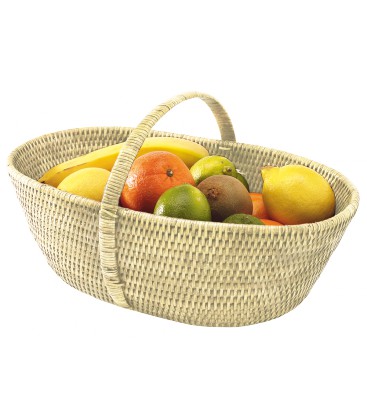 Panier Délices - rotin blanc cérusé